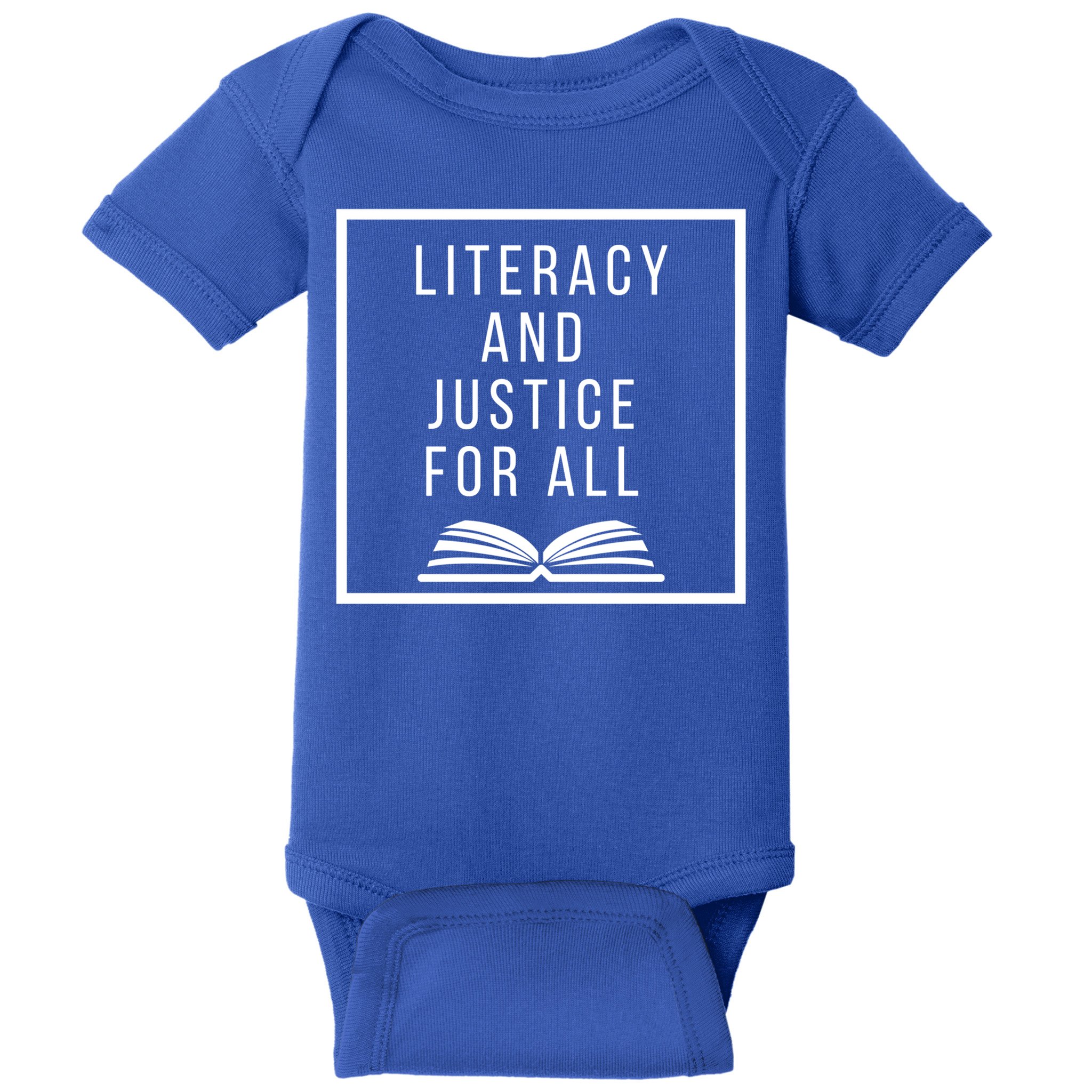 Literacy And Justice For All Social Justice Readingteacher Funny Gift Baby Bodysuit