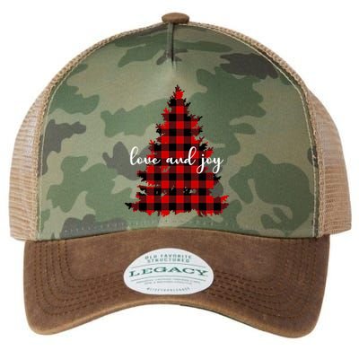 Love And Joy Checkered Christmas Tree Legacy Tie Dye Trucker Hat
