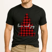 Love And Joy Checkered Christmas Tree Cooling Performance Crew T-Shirt