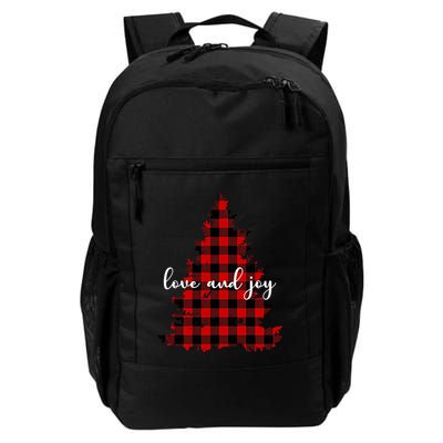 Love And Joy Checkered Christmas Tree Backpack