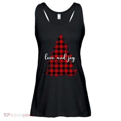 Love And Joy Checkered Christmas Tree Ladies Essential Flowy Tank