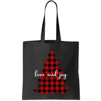 Love And Joy Checkered Christmas Tree Bag