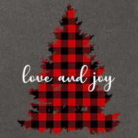 Love And Joy Checkered Christmas Tree Cotton Canvas Backpack