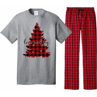 Love And Joy Checkered Christmas Tree Pajama Set