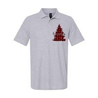 Love And Joy Checkered Christmas Tree Softstyle Adult Sport Polo