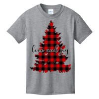 Love And Joy Checkered Christmas Tree Kids T-Shirt