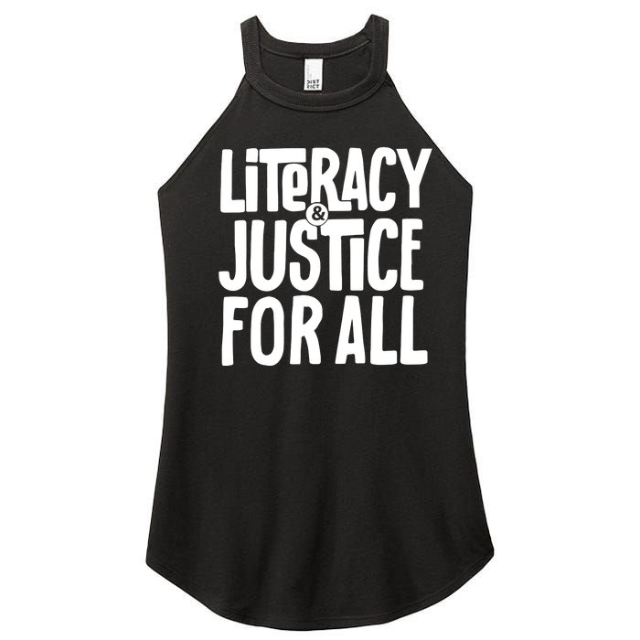 Literacy And Justice For All Literacy Education Women's Perfect Tri Rocker Tank