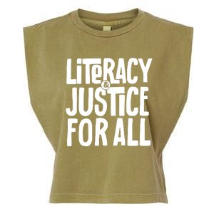 Literacy And Justice For All Literacy Education Garment-Dyed Women's Muscle Tee