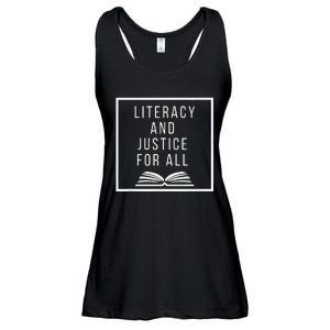 Literacy And Justice For All Literacy Teacher Reading Ladies Essential Flowy Tank