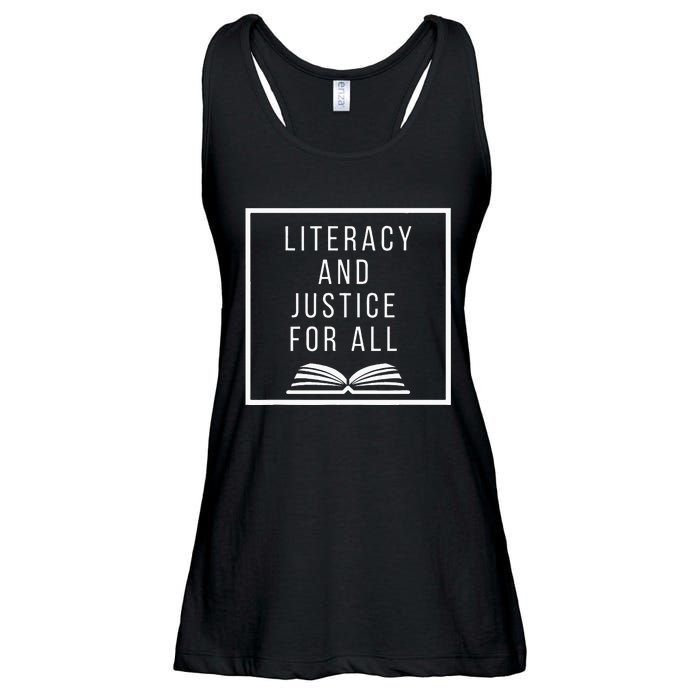 Literacy And Justice For All Literacy Teacher Reading Ladies Essential Flowy Tank