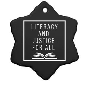 Literacy And Justice For All Literacy Teacher Reading Ceramic Star Ornament