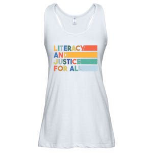 Literacy And Justice For All Reading Literacy Education Ladies Essential Flowy Tank