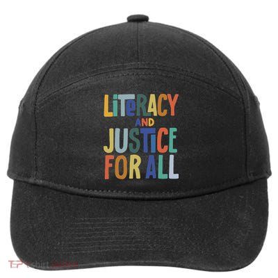 Literacy And Justice For All Protect Libraries Banned Books 7-Panel Snapback Hat
