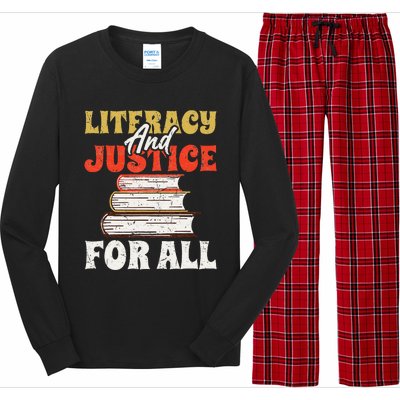 Literacy and Justice for All Teachers Education Librarian Long Sleeve Pajama Set