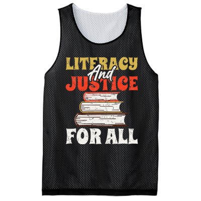 Literacy and Justice for All Teachers Education Librarian Mesh Reversible Basketball Jersey Tank