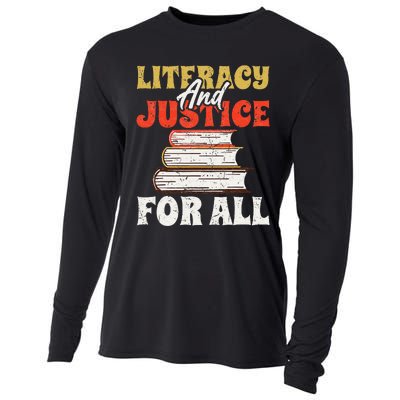 Literacy and Justice for All Teachers Education Librarian Cooling Performance Long Sleeve Crew