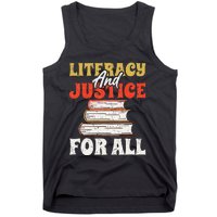 Literacy and Justice for All Teachers Education Librarian Tank Top