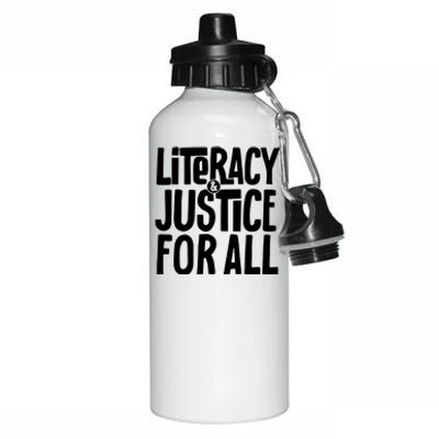 Literacy And Justice For All Teacher Gift Aluminum Water Bottle 