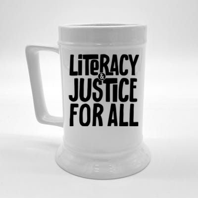 Literacy And Justice For All Teacher Gift Beer Stein