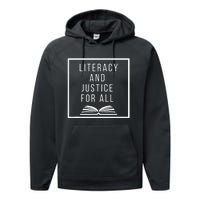 Literacy and Justice for All Literacy Teacher Reading Performance Fleece Hoodie