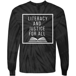 Literacy and Justice for All Literacy Teacher Reading Tie-Dye Long Sleeve Shirt