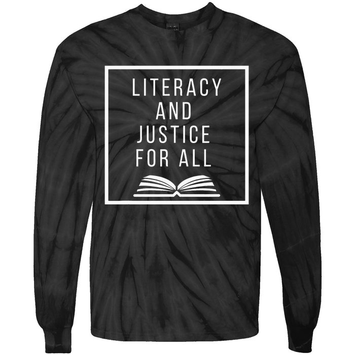 Literacy and Justice for All Literacy Teacher Reading Tie-Dye Long Sleeve Shirt