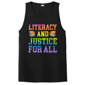 Literacy And Justice For All Literacy Teacher Gift Reading Cool Gift PosiCharge Competitor Tank