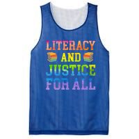 Literacy And Justice For All Literacy Teacher Gift Reading Cool Gift Mesh Reversible Basketball Jersey Tank