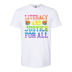 Literacy And Justice For All Literacy Teacher Gift Reading Cool Gift Softstyle CVC T-Shirt