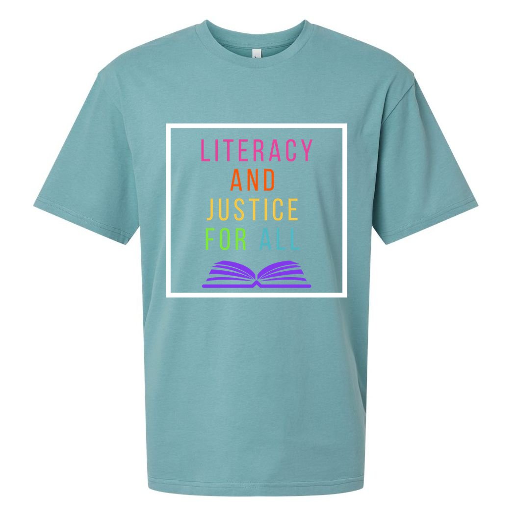 Literacy And Justice For All Literacy Teacher Gift Reading Cool Gift Sueded Cloud Jersey T-Shirt