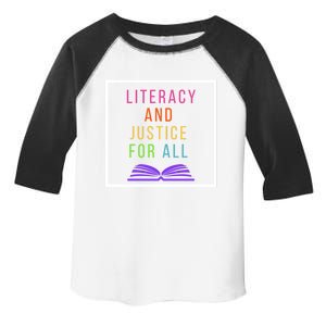 Literacy And Justice For All Literacy Teacher Gift Reading Cool Gift Toddler Fine Jersey T-Shirt