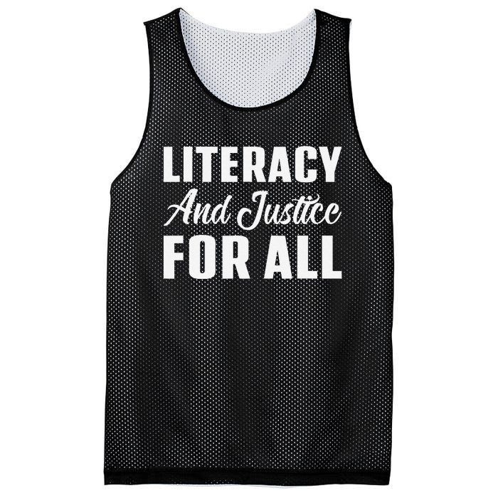 Literacy And Justice For All Retro Book Club Librarian Mesh Reversible Basketball Jersey Tank