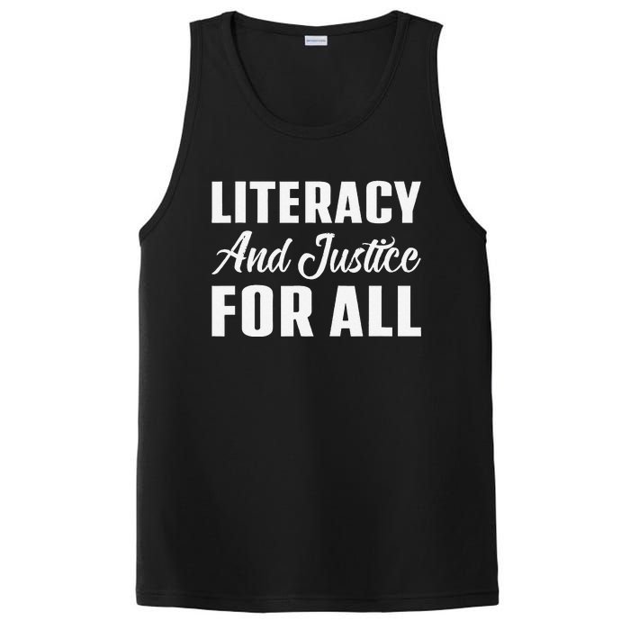 Literacy And Justice For All Retro Book Club Librarian PosiCharge Competitor Tank