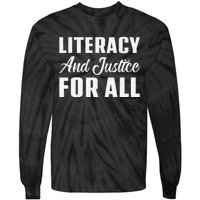 Literacy And Justice For All Retro Book Club Librarian Tie-Dye Long Sleeve Shirt