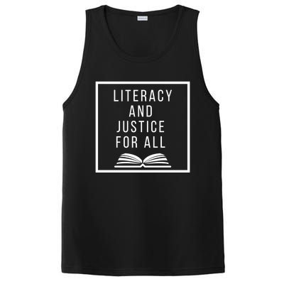 Literacy And Justice For All Social Justice Readingteacher Meaningful Gift PosiCharge Competitor Tank