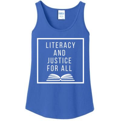 Literacy And Justice For All Social Justice Readingteacher Meaningful Gift Ladies Essential Tank