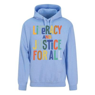 Literacy And Justice For All Reading Book Club Book Lover Reading Unisex Surf Hoodie