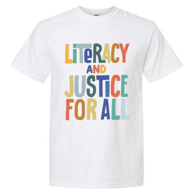 Literacy And Justice For All Reading Book Club Book Lover Reading Garment-Dyed Heavyweight T-Shirt