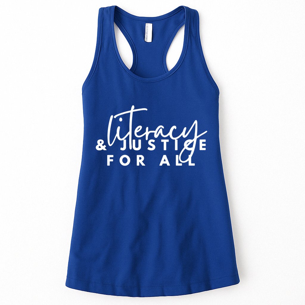 Literacy And Justice For All Gift Womens Tank Top