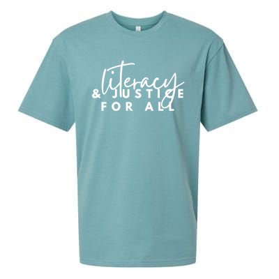 Literacy And Justice For All Gift Sueded Cloud Jersey T-Shirt