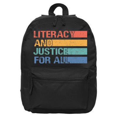 Literacy And Justice For All Education 16 in Basic Backpack