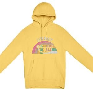 Literacy And Justice For All Bold Retro Premium Pullover Hoodie