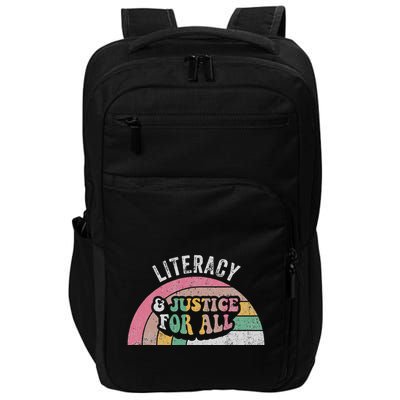 Literacy And Justice For All Bold Retro Impact Tech Backpack