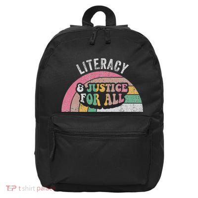 Literacy And Justice For All Bold Retro 16 in Basic Backpack