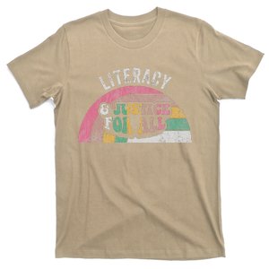 Literacy And Justice For All Bold Retro T-Shirt