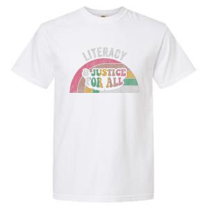 Literacy And Justice For All Bold Retro Garment-Dyed Heavyweight T-Shirt