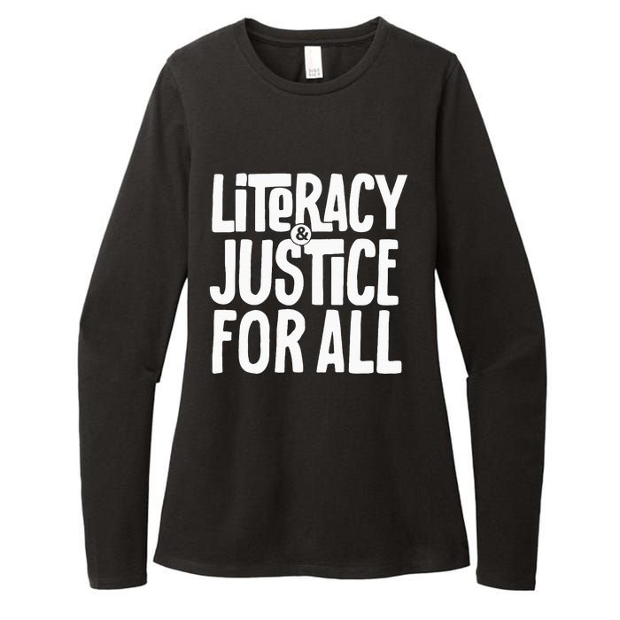 Literacy And Justice For All Social Justice Funny Womens CVC Long Sleeve Shirt