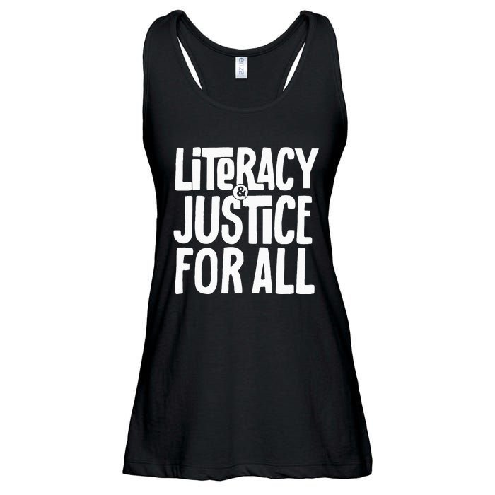 Literacy And Justice For All Social Justice Funny Ladies Essential Flowy Tank