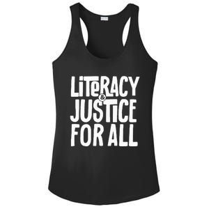 Literacy And Justice For All Social Justice Funny Ladies PosiCharge Competitor Racerback Tank