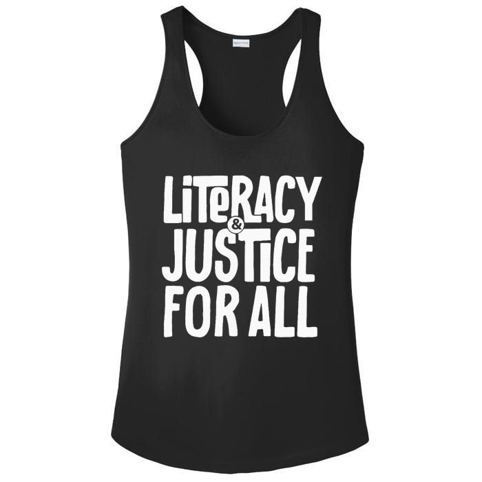 Literacy And Justice For All Social Justice Funny Ladies PosiCharge Competitor Racerback Tank